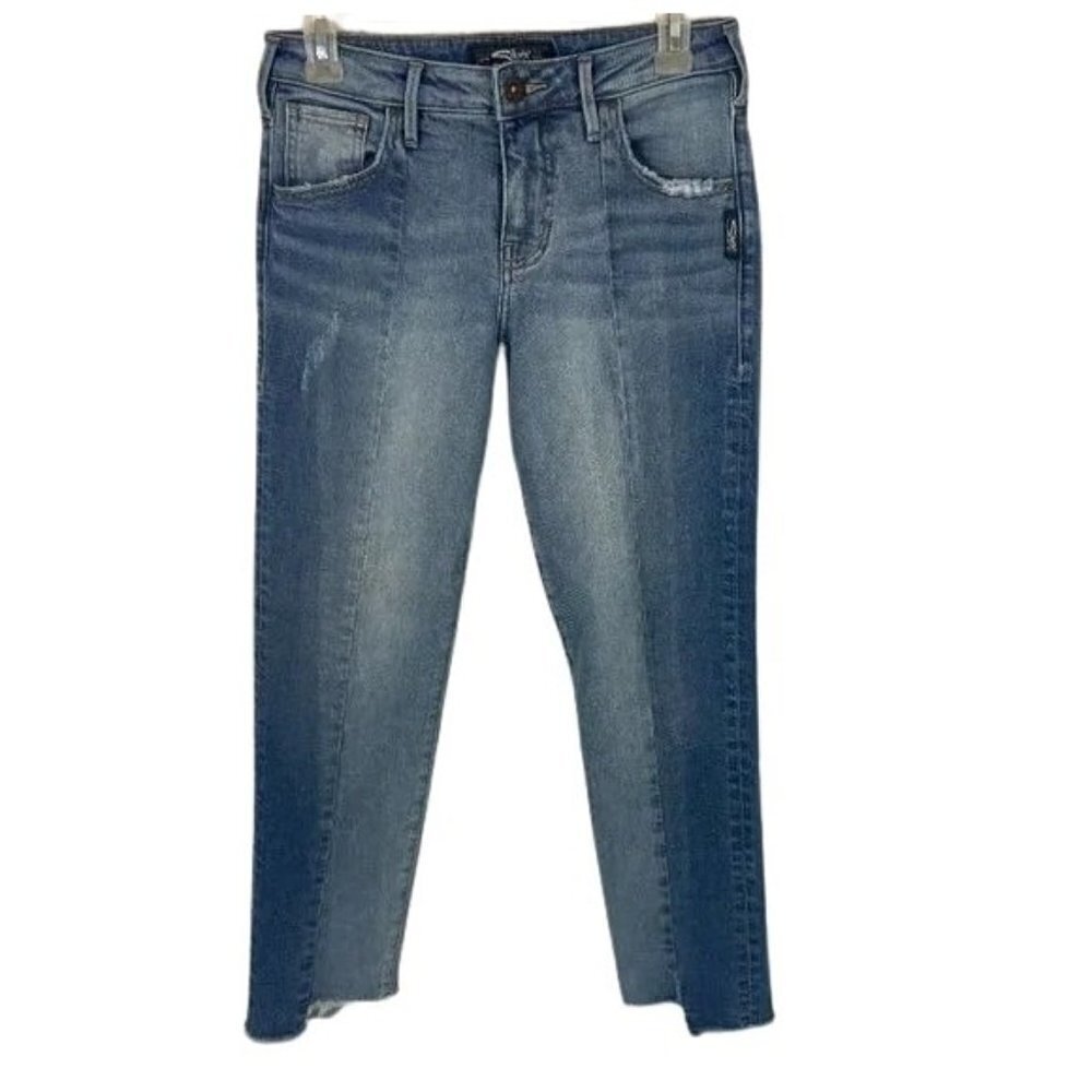 Silver Jeans Izzy Slim Crop Women's Size 25 (26 x 25) Mid Rise Light Wash